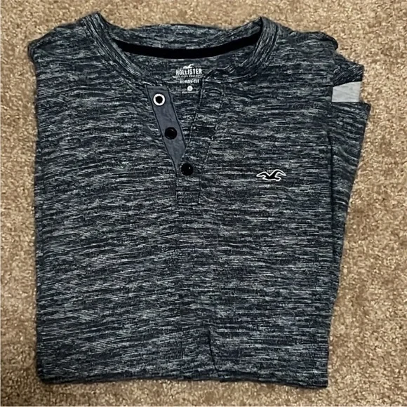 Hollister Men’s Shirt Navy Blue and Gray XL - Picture 3 of 6